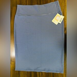*NWT* LULAROE CASSIE Pencil Skirt-Knee Length-Yoga Waist Band-Striped-Size:XL